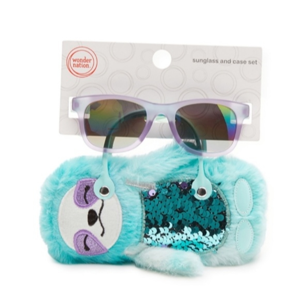 Girls Sunglasses with Sloth Carrying Case